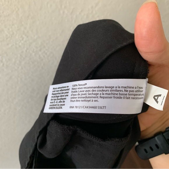 Eileen Fisher Solid Black 100% Tencel Soft Lightweight Straight Leg Women Pant 6 - Picture 6 of 8